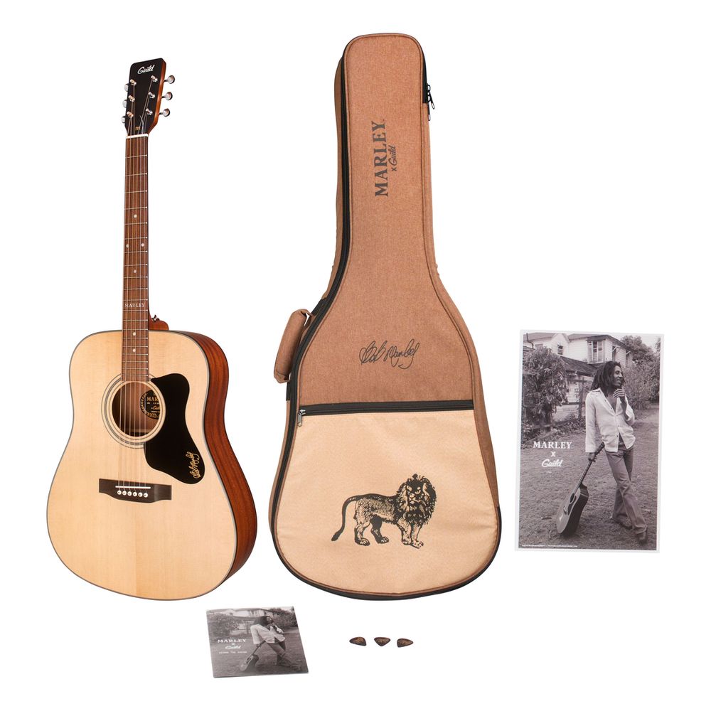 Guild A-20 Bob Marley Acoustic Guitar Natural Satin with Spruce Top with Bag / Booklet and Picks