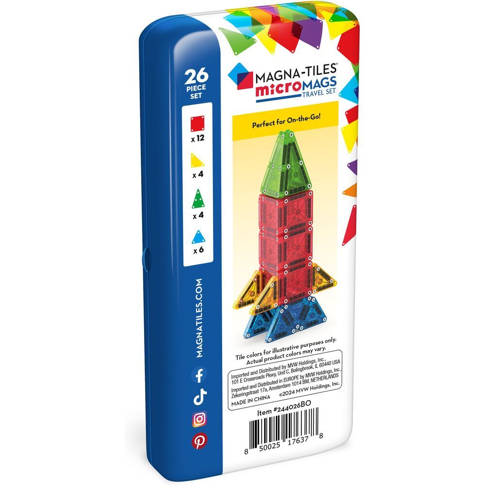 Magna-Tiles Micromags Magnetic Building Travel Set (Set Of 26)