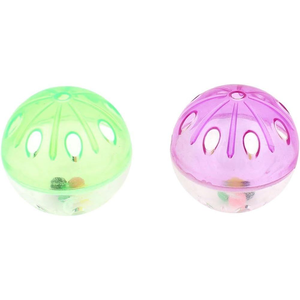 Wild Catz Jingle Ball Cat Toy - 3.8cm Mulitcolors - Set of 2