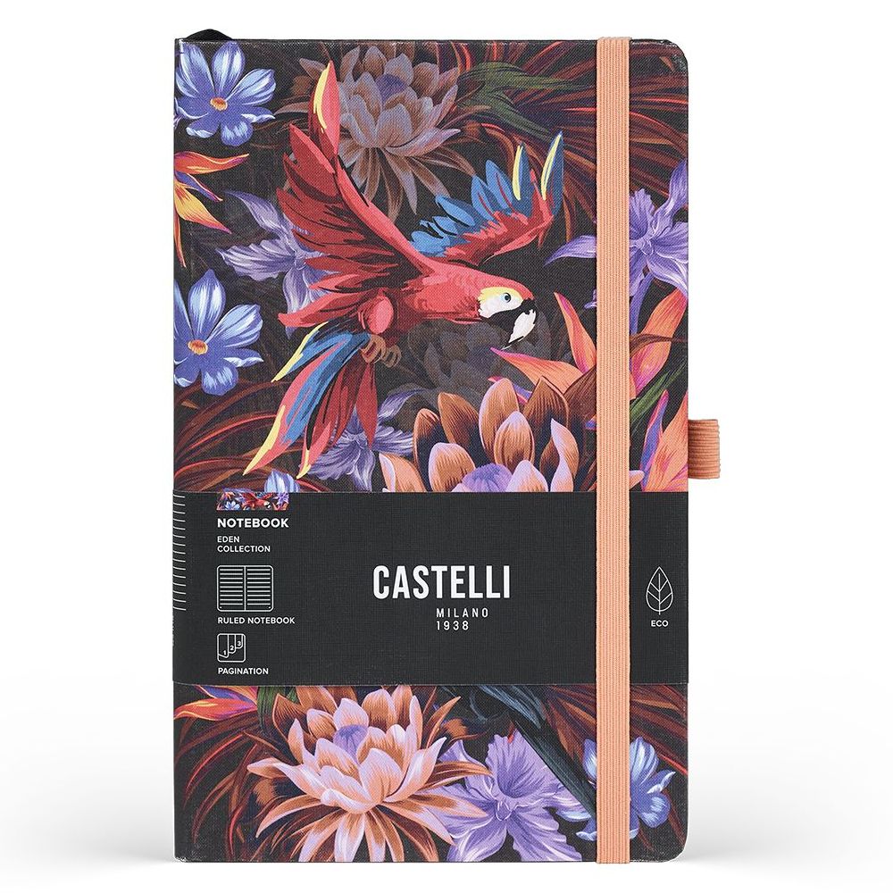 Castelli Medium Ruled Eden Notebook - Wild Garden (13 x 21 cm)