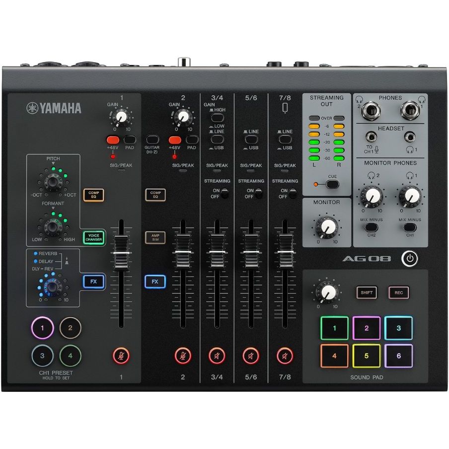 Yamaha AG08 Live Streaming Mixer - Black