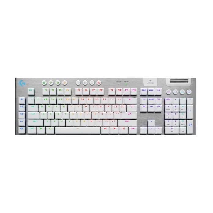 Logitech G G915 X LightSpeed Low-Profile Wireless Gaming Keyboard - Tactile Switch - White (English)