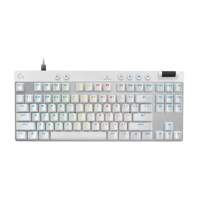Logitech G Pro X TKL Rapid Wired Gaming Keyboard - White (English)