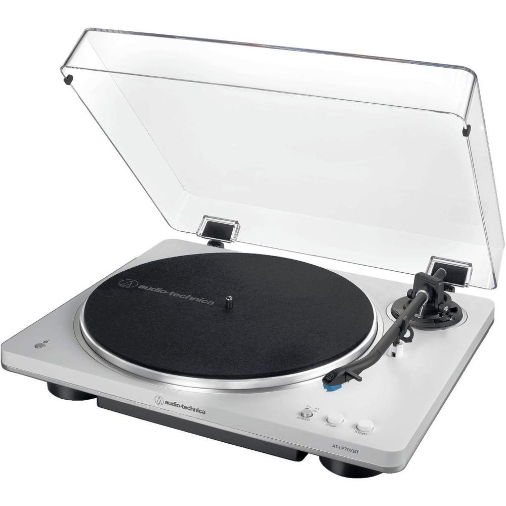 Audio-Technica At-Lp70Xbtws Fully Automatic Wireless Belt-Drive Turntable - White/Silver