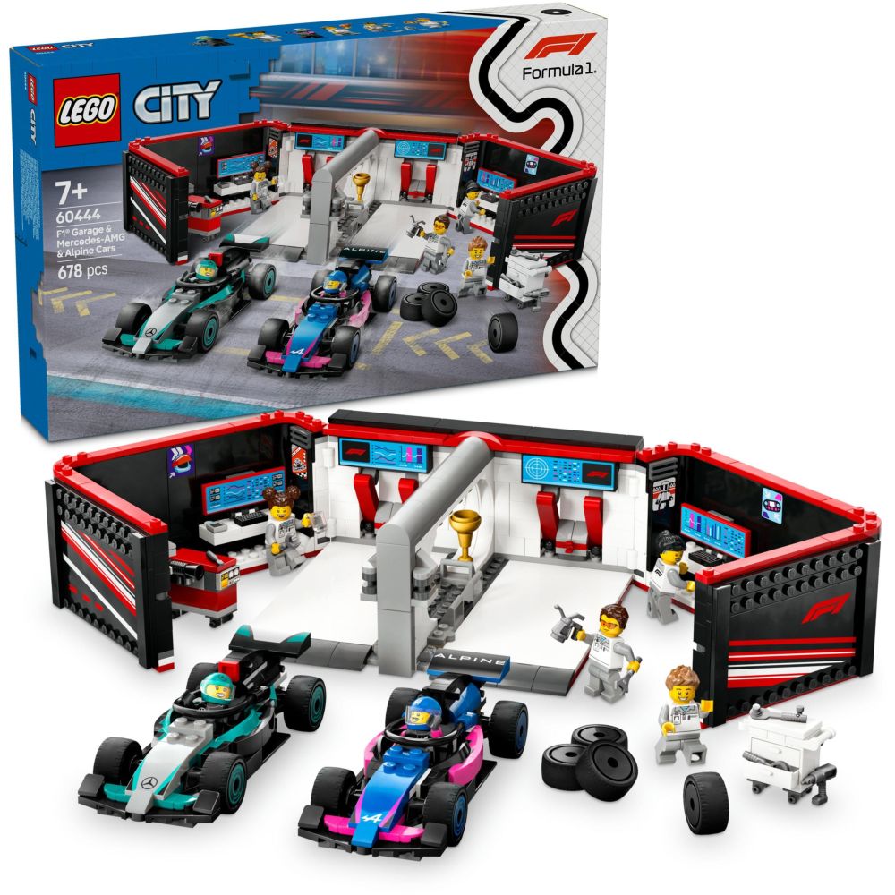 LEGO City F1 Garage And Mercedes-Amg And Alpine Cars 60444 (678 Pieces)