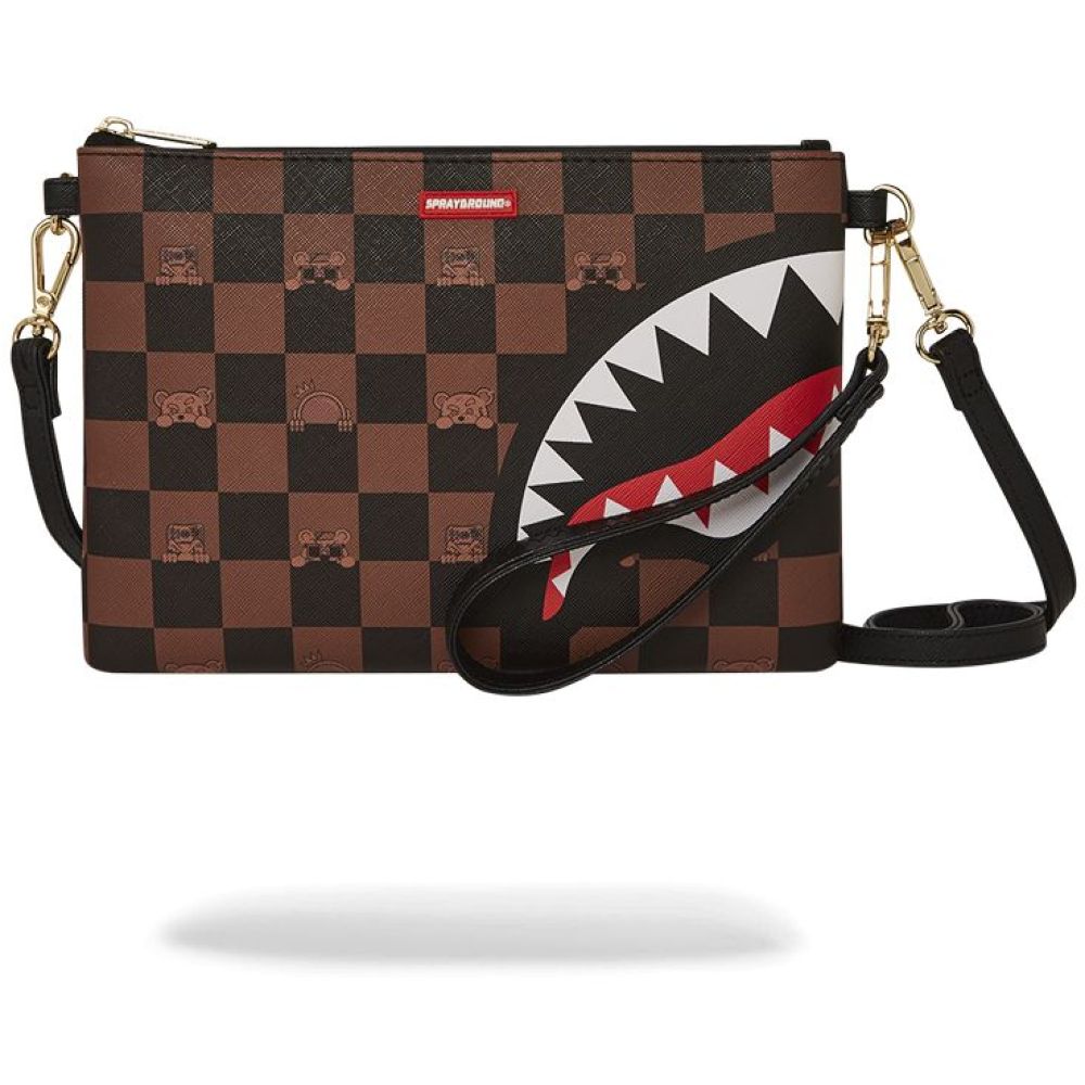 Sprayground Peeking Character Check Pouchette