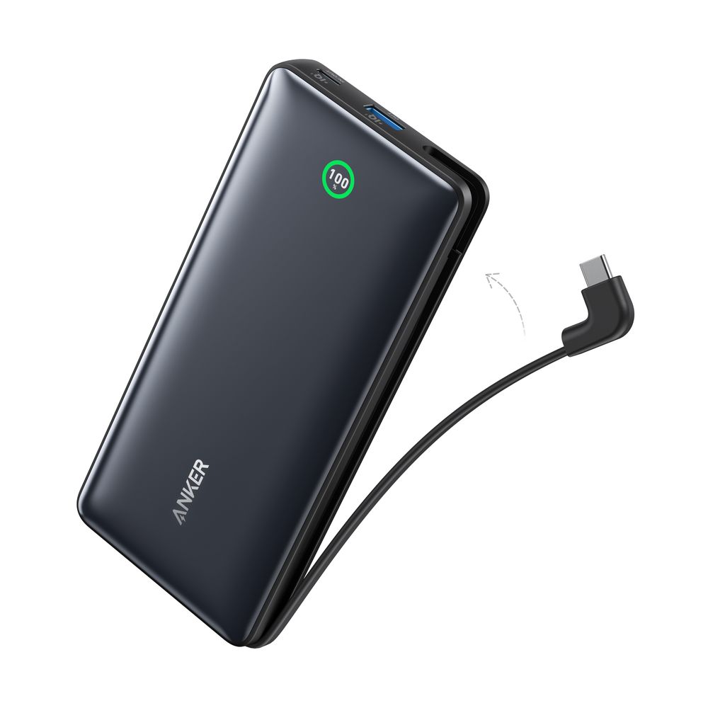 Anker Nano Power Bank 20000mAh/ 30 W Built In C Cable With Display - Black