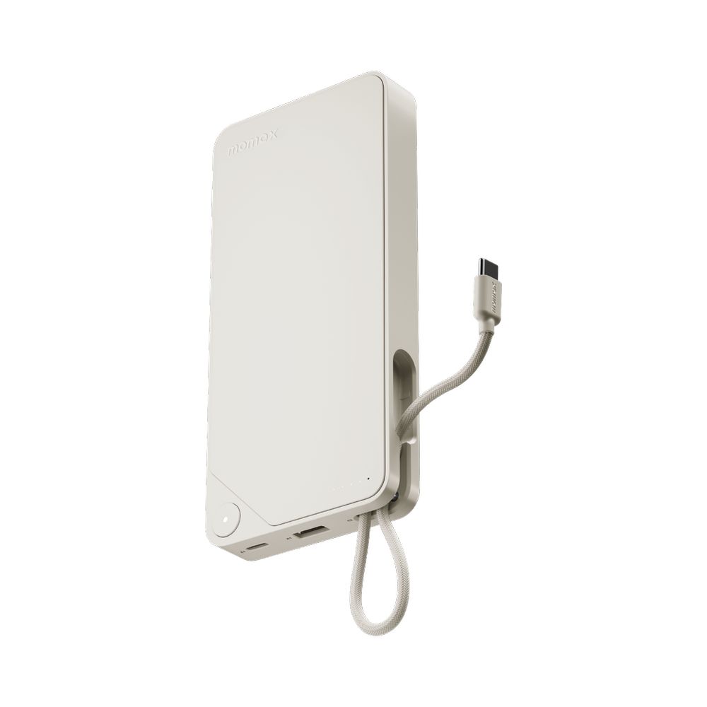 Momax 1-Power X 20000mAh Power Bank With Built-In USB-C Cable - White