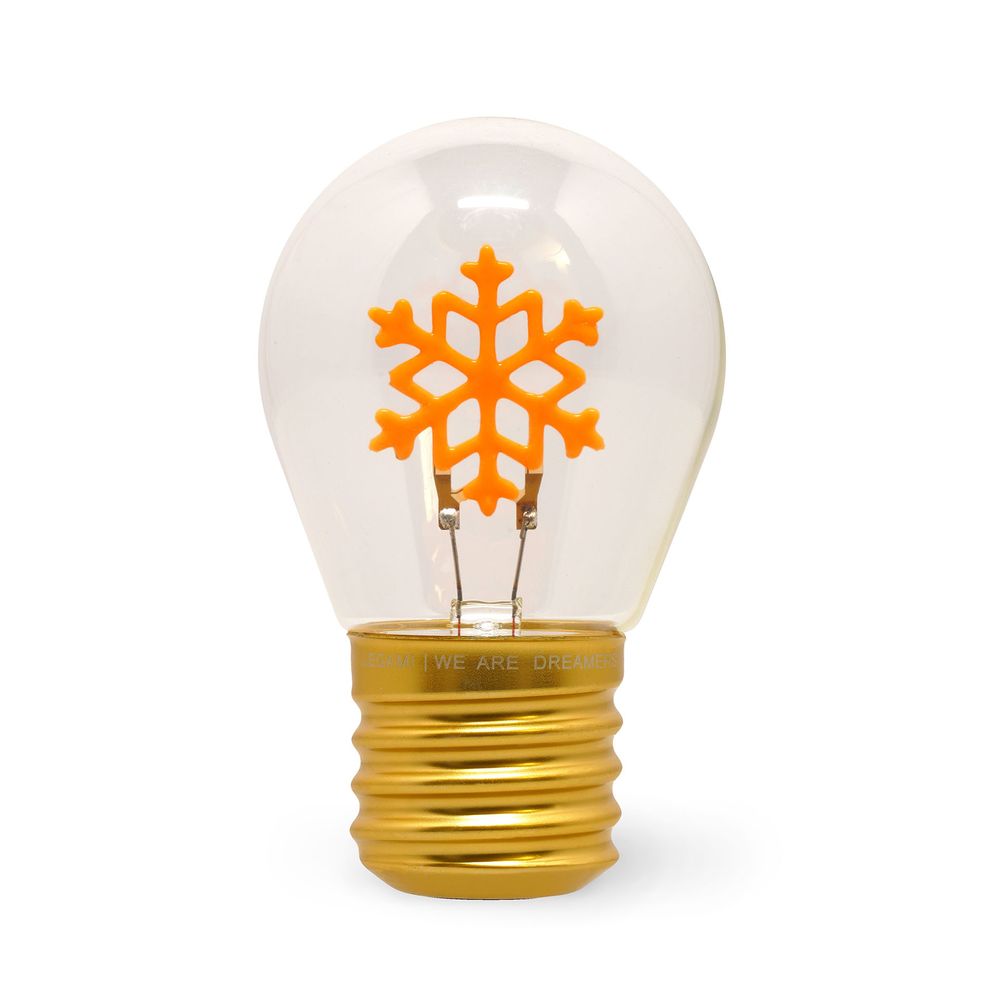Legami Lightbulb-Shaped Table Lamp - Bulb Fiction - Snowflakes