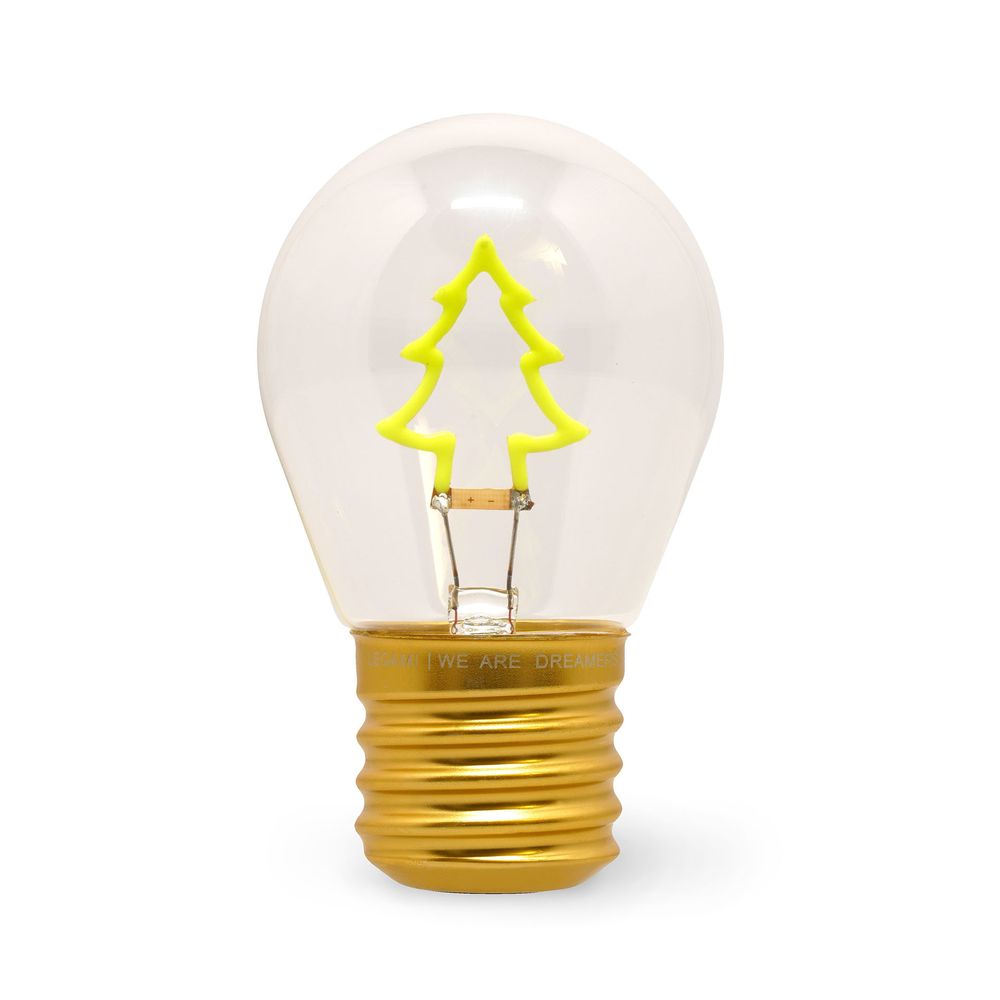 Legami Lightbulb-Shaped Table Lamp - Bulb Fiction - Xmas Tree