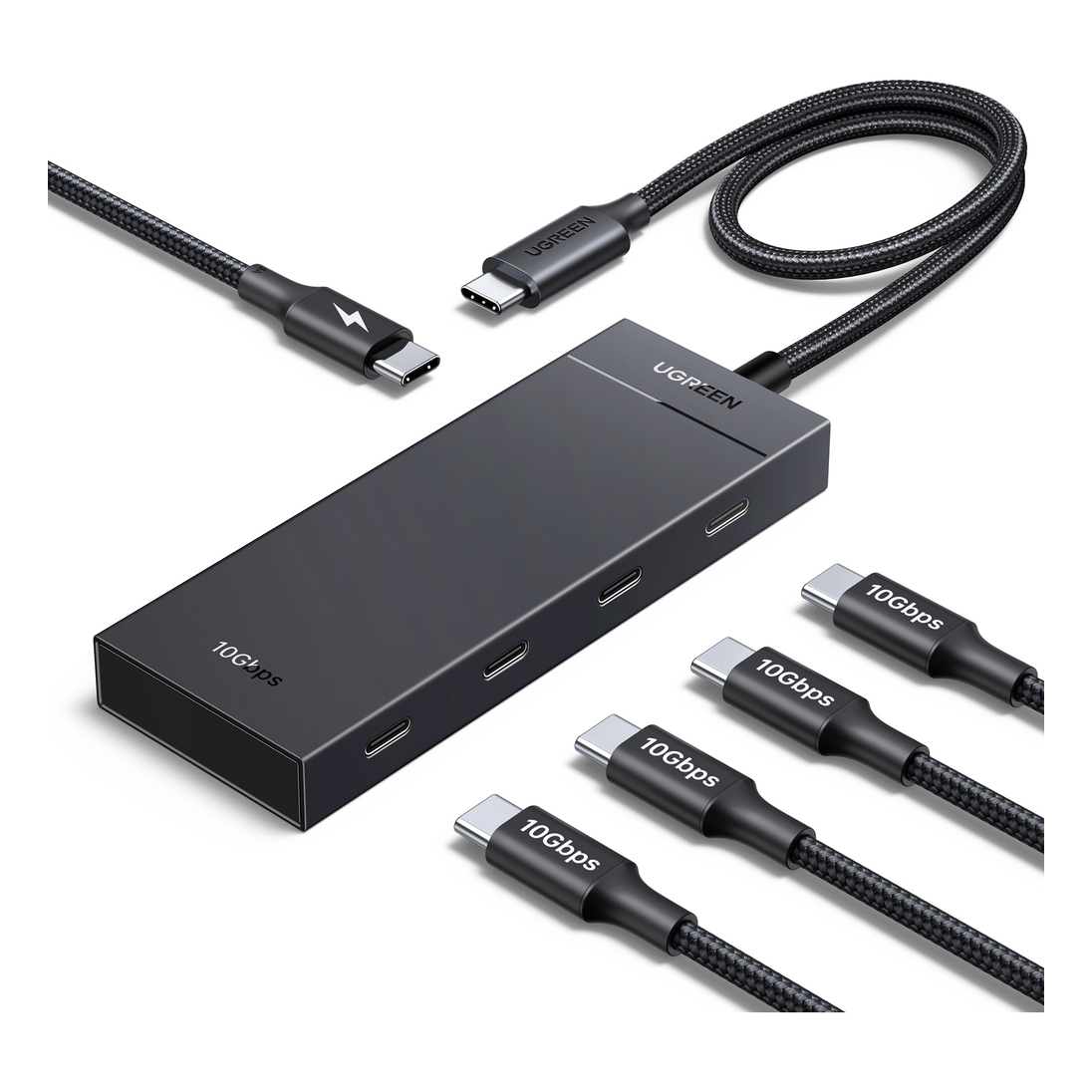UGREEN 5-In-1 USB-C Hub 4X USB-C 3.2 + 100W PD - Space Gray