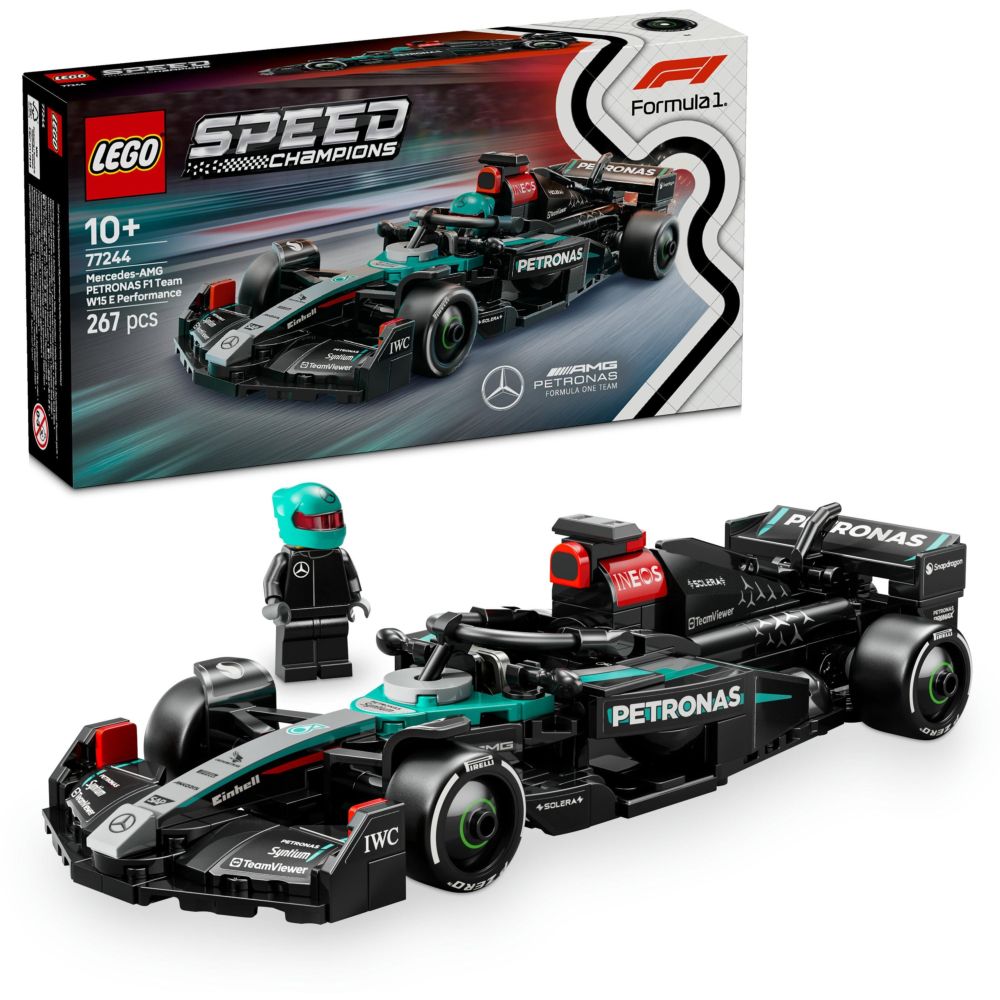 LEGO Speed Champions F1 Mercedes-Amg Petronas Team W15 E Performance Race Car 77244 (267 Pieces)