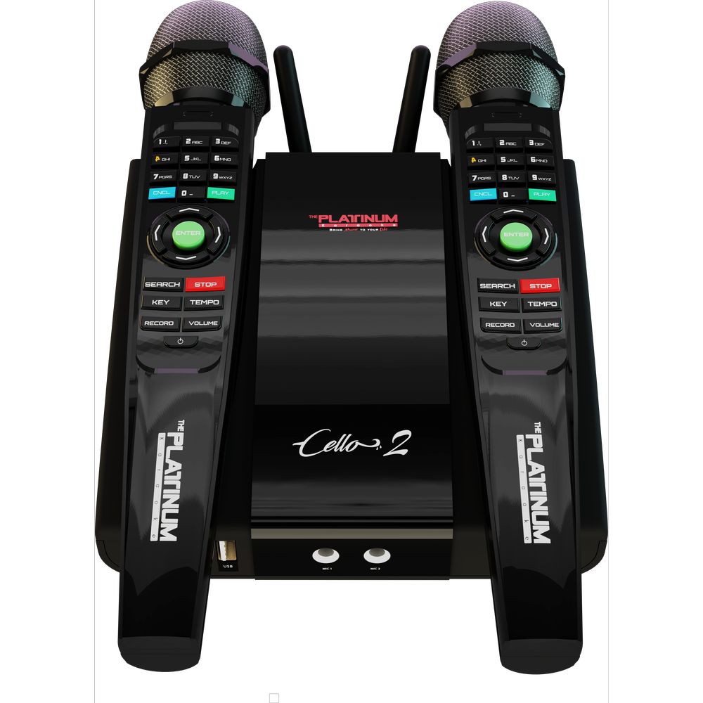 Platinum Karaoke Cello 2 Wireless Microphones Karaoke Player
