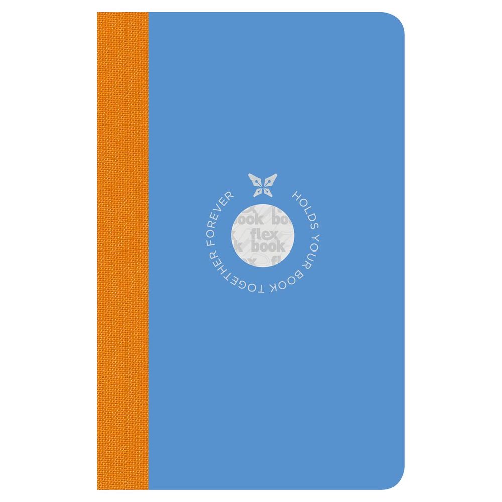 Flexbook Smartbook Ruled A6 Notebook - Pocket - Blue Cover/Orange Spine (9 x 14 cm)
