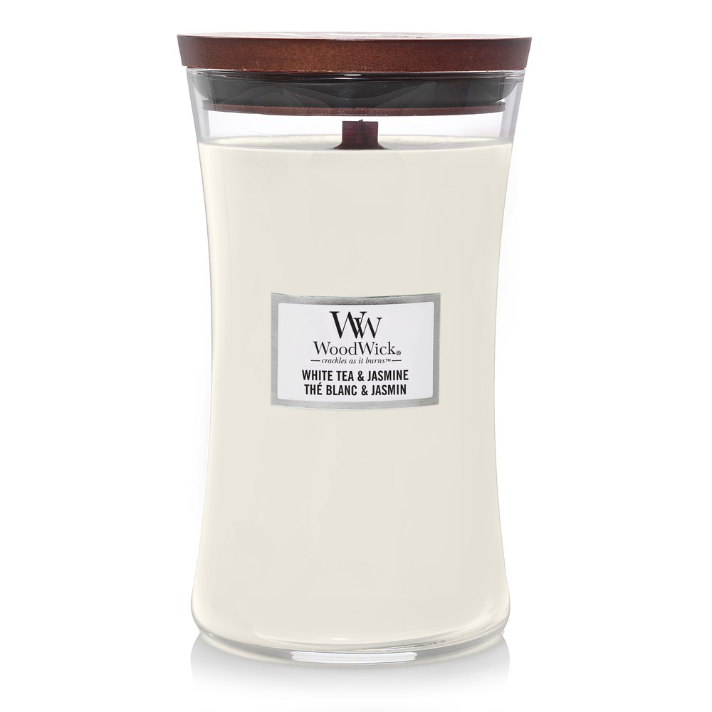 Woodwick Candle Hourglass White Tea & Jasmine (Large)