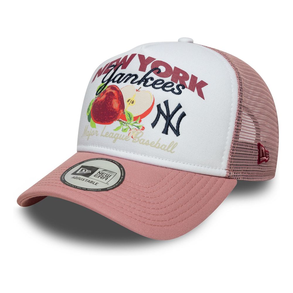 New Era Team Fruit Graphic Trucker New York Yankees Pink Cap (One Size)