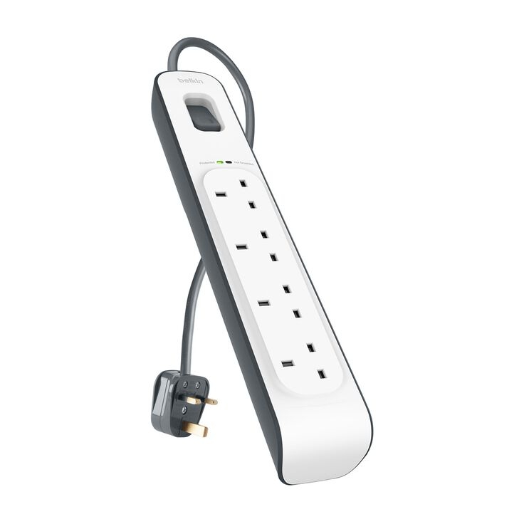 Belkin 4-outlet Surge Protection Strip with 2m Power Cord