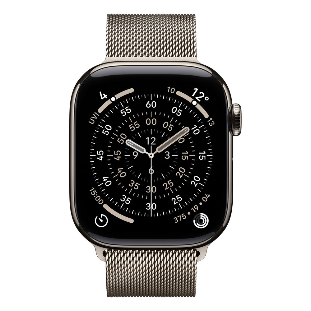 Apple Watch Series 11 GPS + Cellular 42mm Natural Titanium Case with Natural Milanese Loop