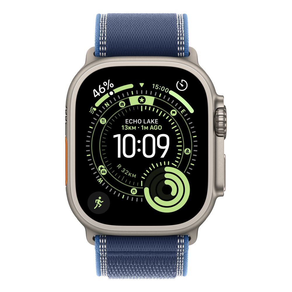 Apple Watch Ultra 3 GPS + Cellular 49mm Natural Titanium Case with Blue/Bright Blue Trail Loop - M/L