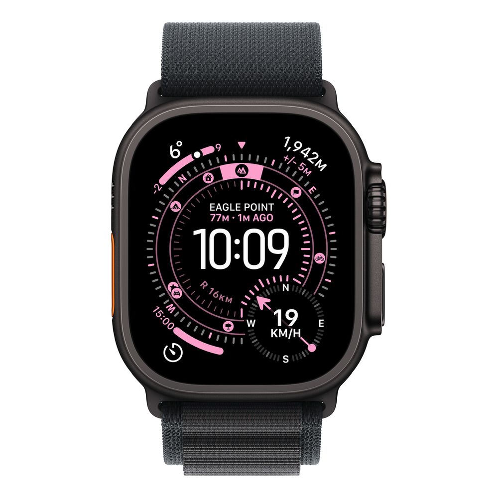 Apple Watch Ultra 3 GPS + Cellular 49mm Black Titanium Case with Black Alpine Loop - Medium