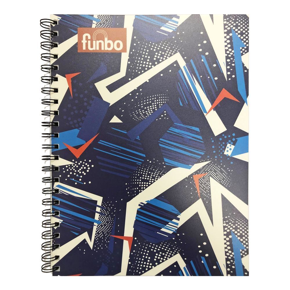 Funbo NB-1 Sub A4 Notebook 80 Sheets PP 70g - Abstract Blue
