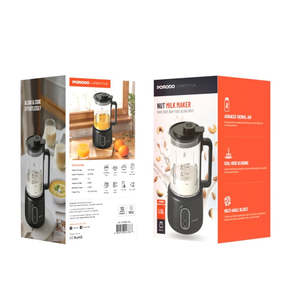 Porodo Lifestyle Nut Milk Maker 1.5L - Black