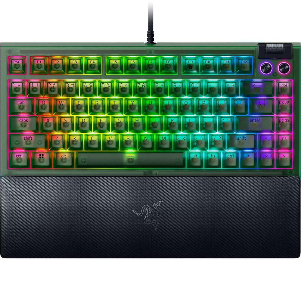 Razer Blackwidow V4 75% Hot-Swappable Mechanical Gaming Keyboard - Phantom Green Edition
