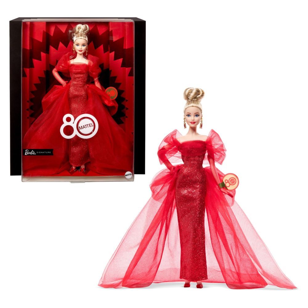 Mattel Barbie 80th Anniversary Blonde Ruby Red Doll