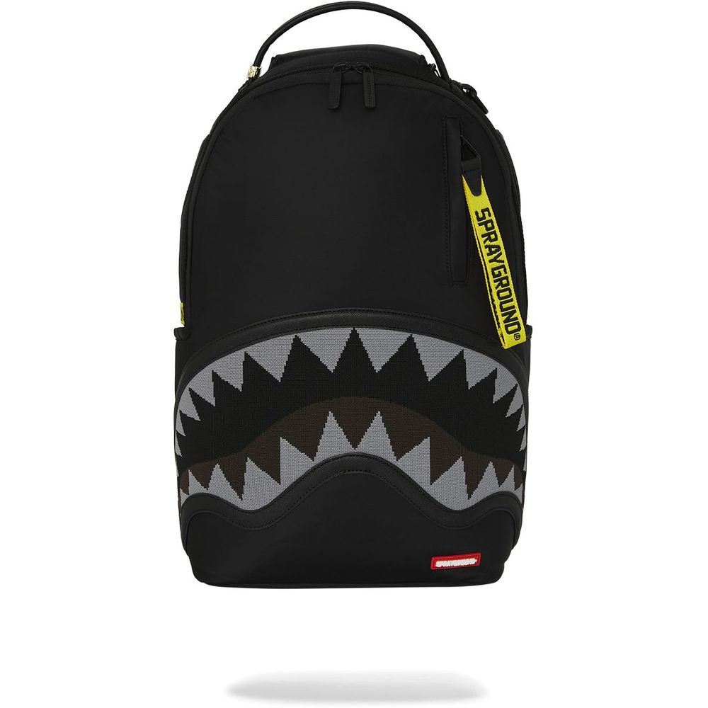 Sprayground Shark Central Yellow Tape DLX Satin Backpack