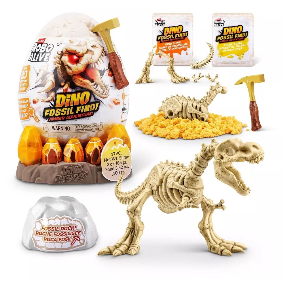 Zuru Robo Alive Dino Fossil Find Amber Adventure Seriess 1
