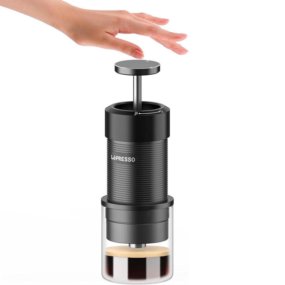 Lepresso Hand Press Espresso Maker 80ml- Black