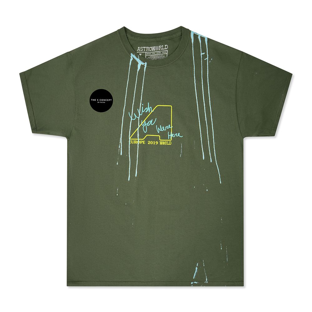 Travis Scott Astroworldive In Europe Tee Washed Green - L