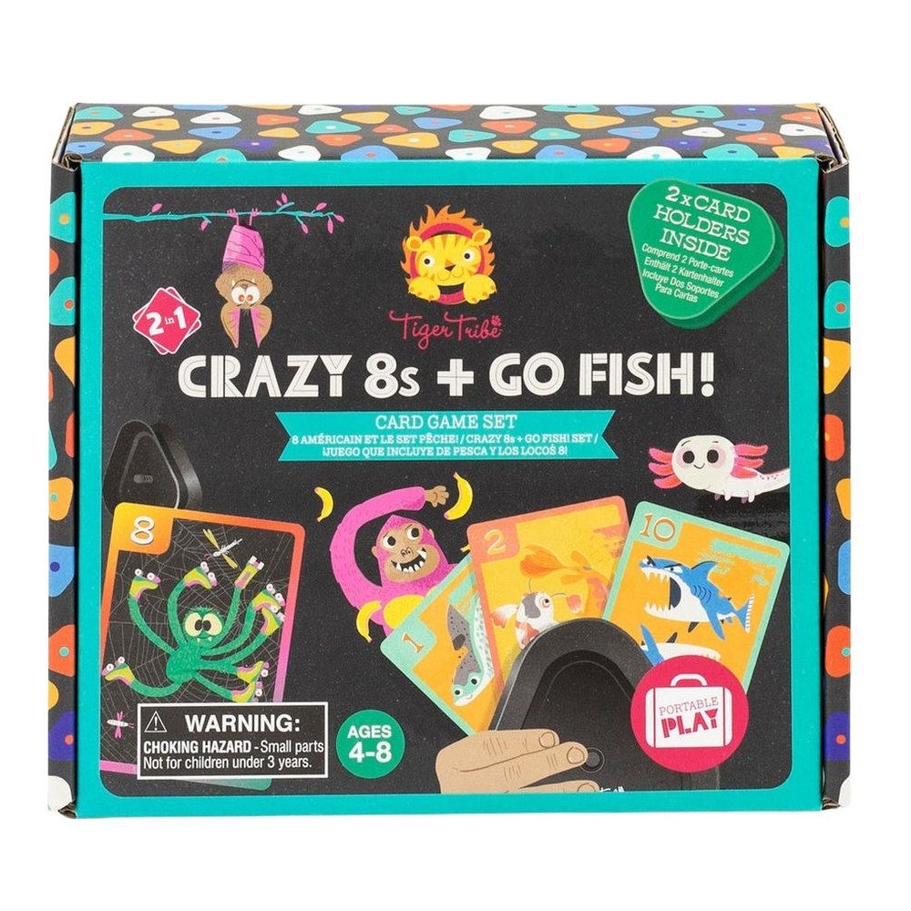 Tiger Tribe Card Game Set - Crazy 8S + Go Fish!
