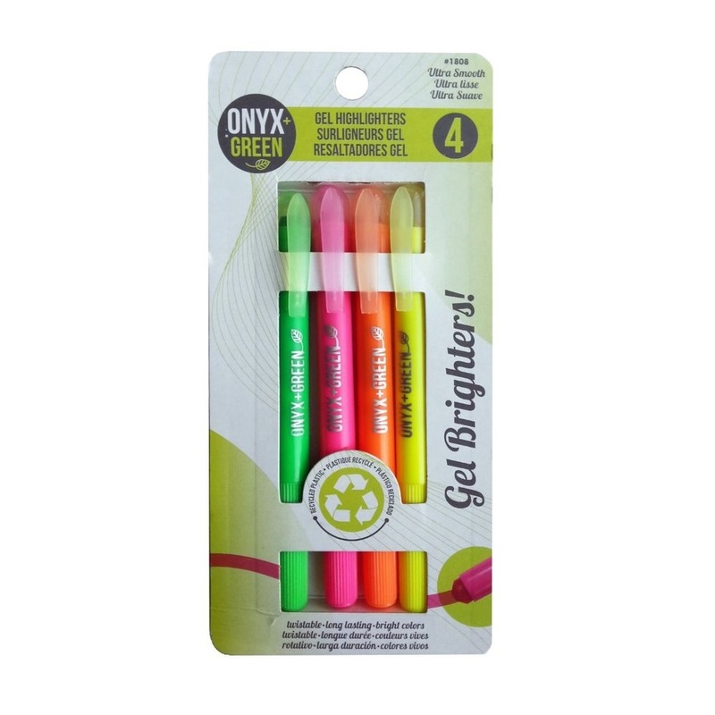 Onyx + Green Gel Highlighters Recycled PET (4 Pack)