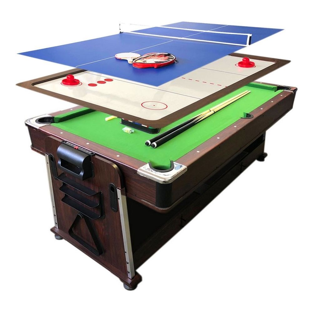 Knight Shot Game Table 4-in-1 7ft - Light Walnut