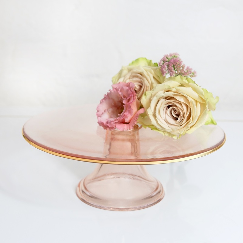 Cristina Re Classique Rose Glass Cake Stand