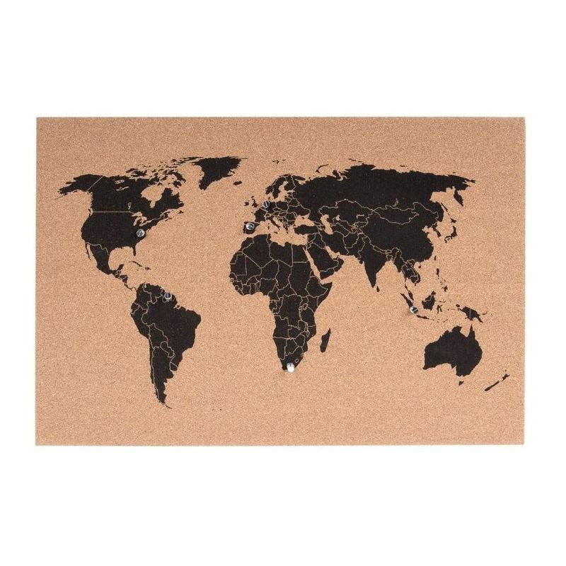 Present Time Corkboard World Map