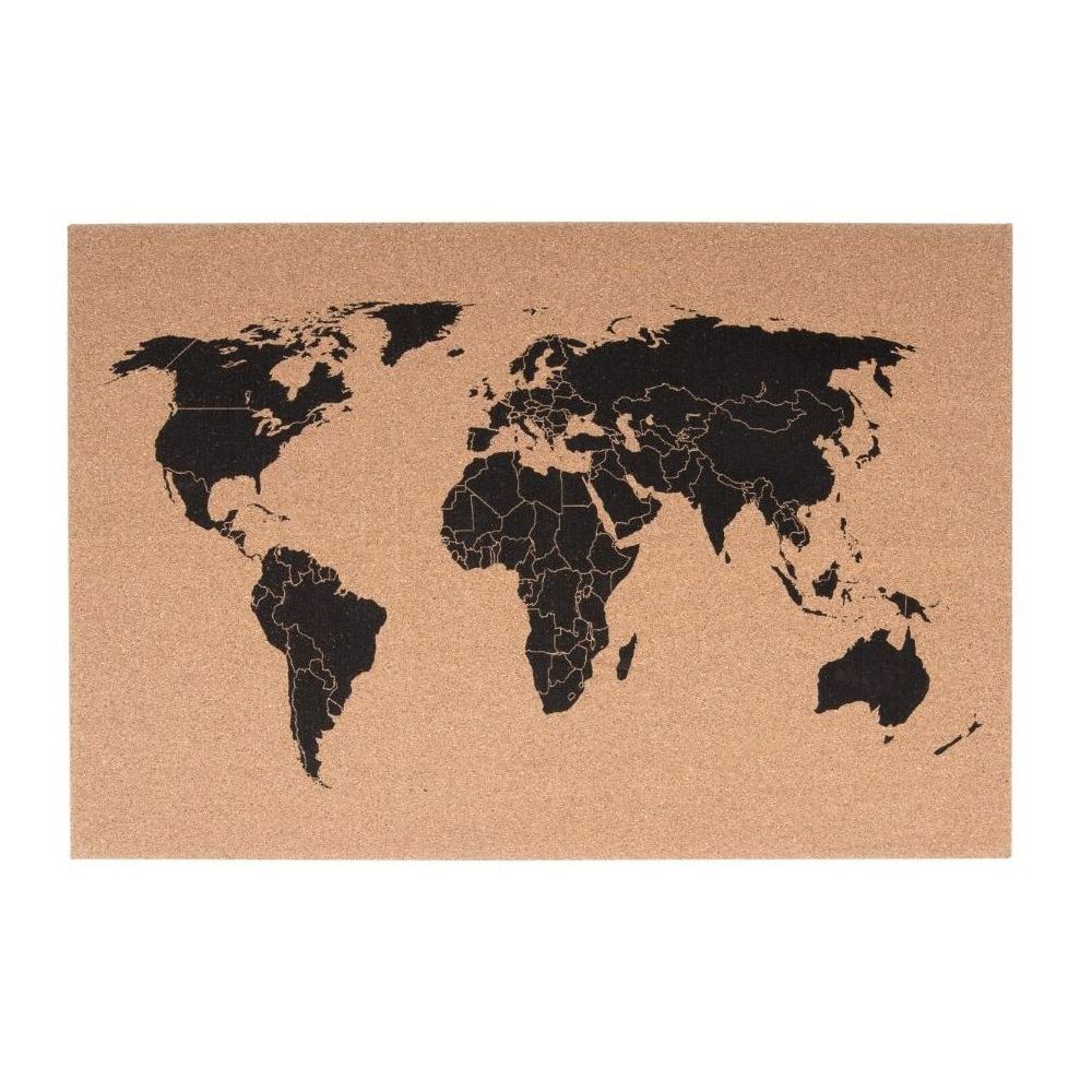 Present Time Corkboard World Map