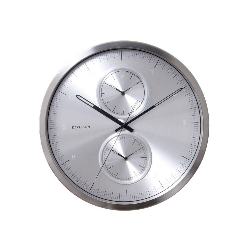 Karlsson Wall Clock Multiple Time Aluminium Brushed