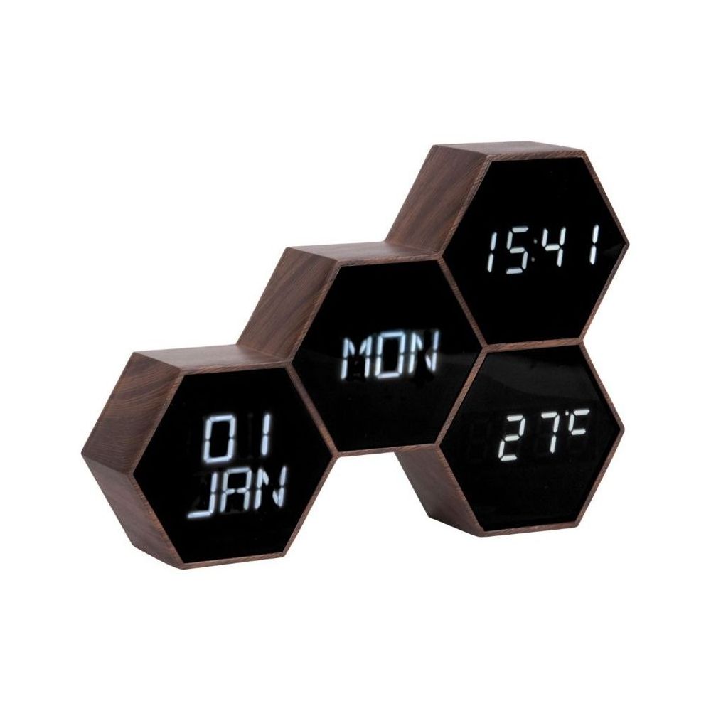 Karlsson Alarm Clock Six In The Mix Black Wood Painted