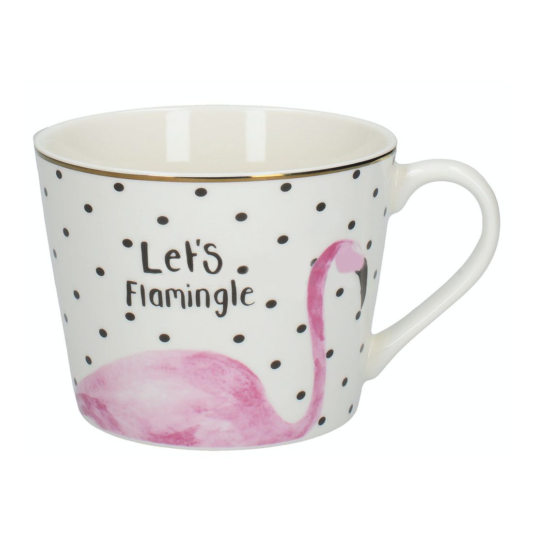 Kitchencraft Ava & I Let's Flamingle Squat Conical Mug 450ml