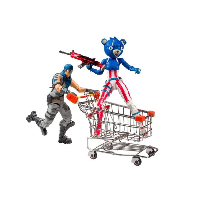 Mcfarlane Fortnite Shopping Cart Bundle With 7 Inch Inch Premium Warpaint And Fireworks Team Leader