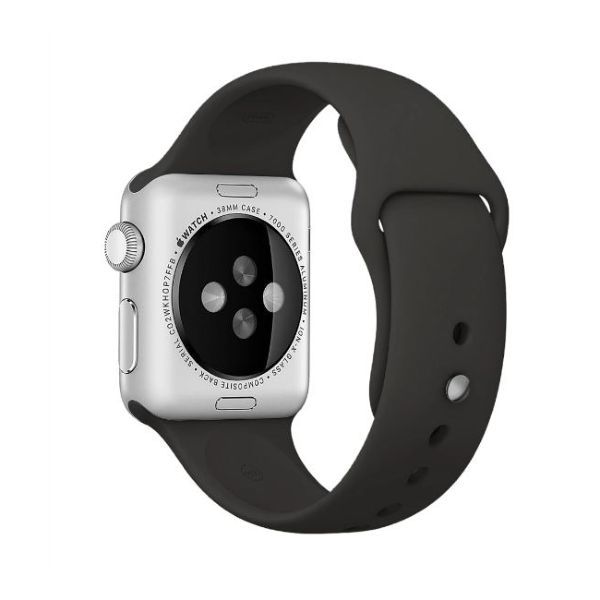 Behello 38/40mm Premium Silicone Strap Black for Apple Watch (Compatible with Apple Watch 38/40/41mm)
