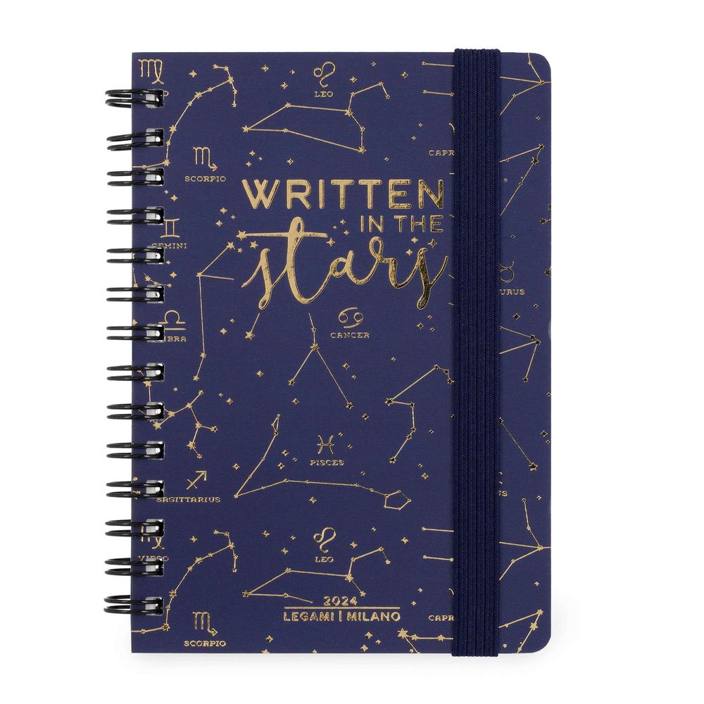 Legami 12-Month Diary - 2024 - Small Weekly Spiral Bound Diary - Stars