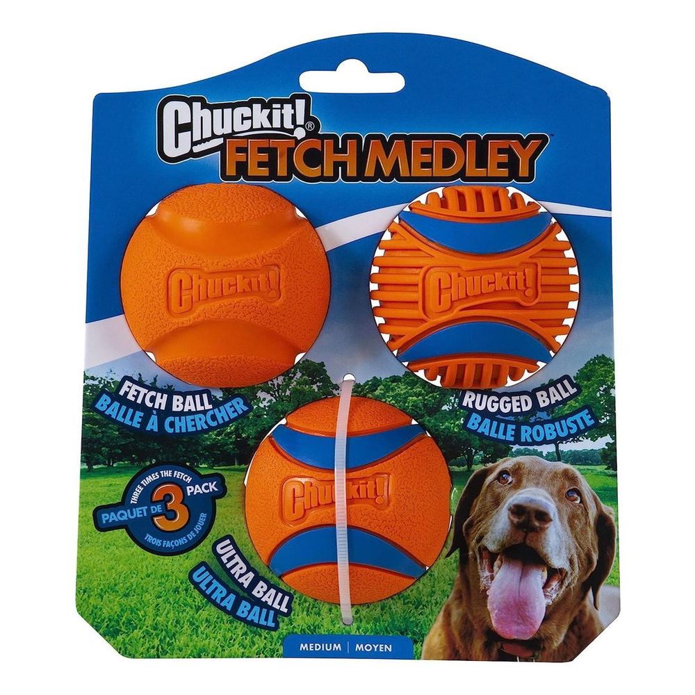 Chuckit! Dog Toy Fetch Medley Gen 3 - Medium (3 Pack)