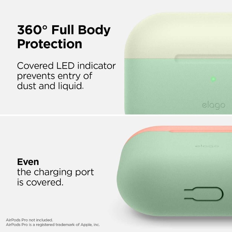 Elago Duo Hang Case Top Classic White/Peach Bottom Pastel Green for AirPods Pro