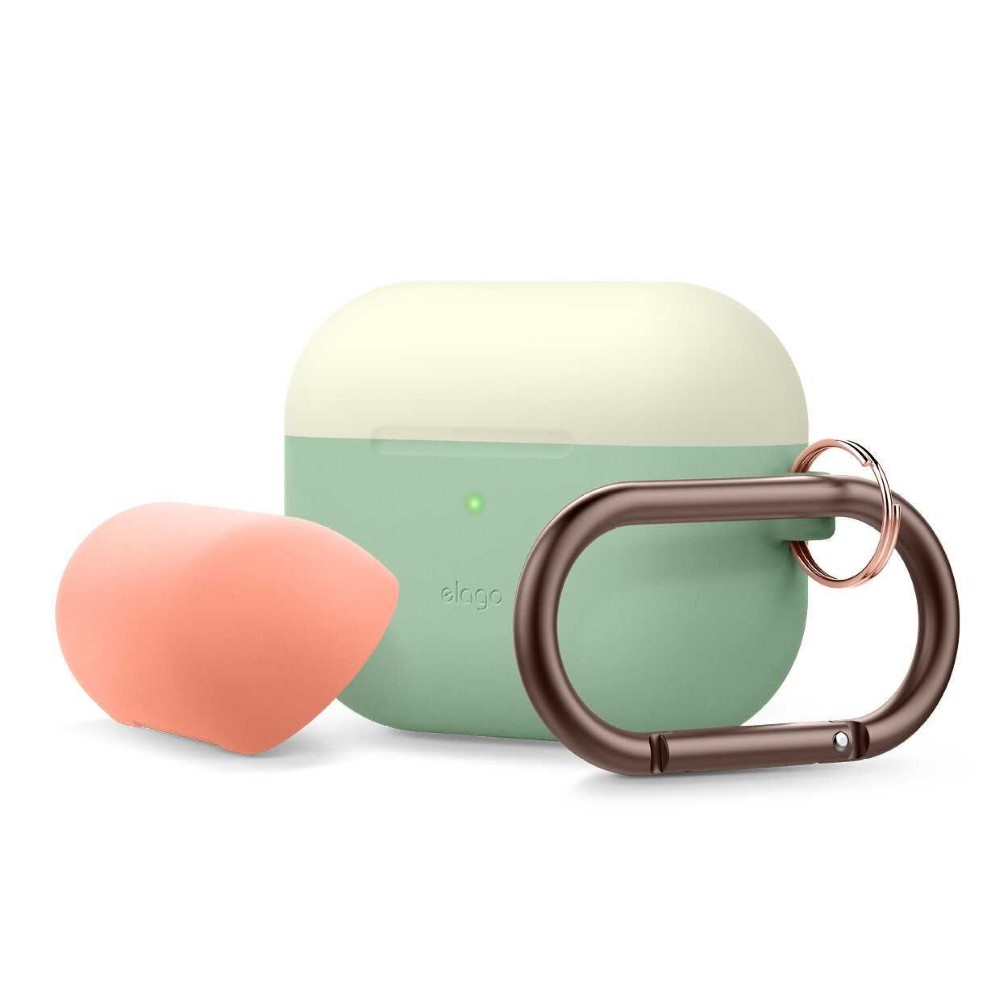 Elago Duo Hang Case Top Classic White/Peach Bottom Pastel Green for AirPods Pro
