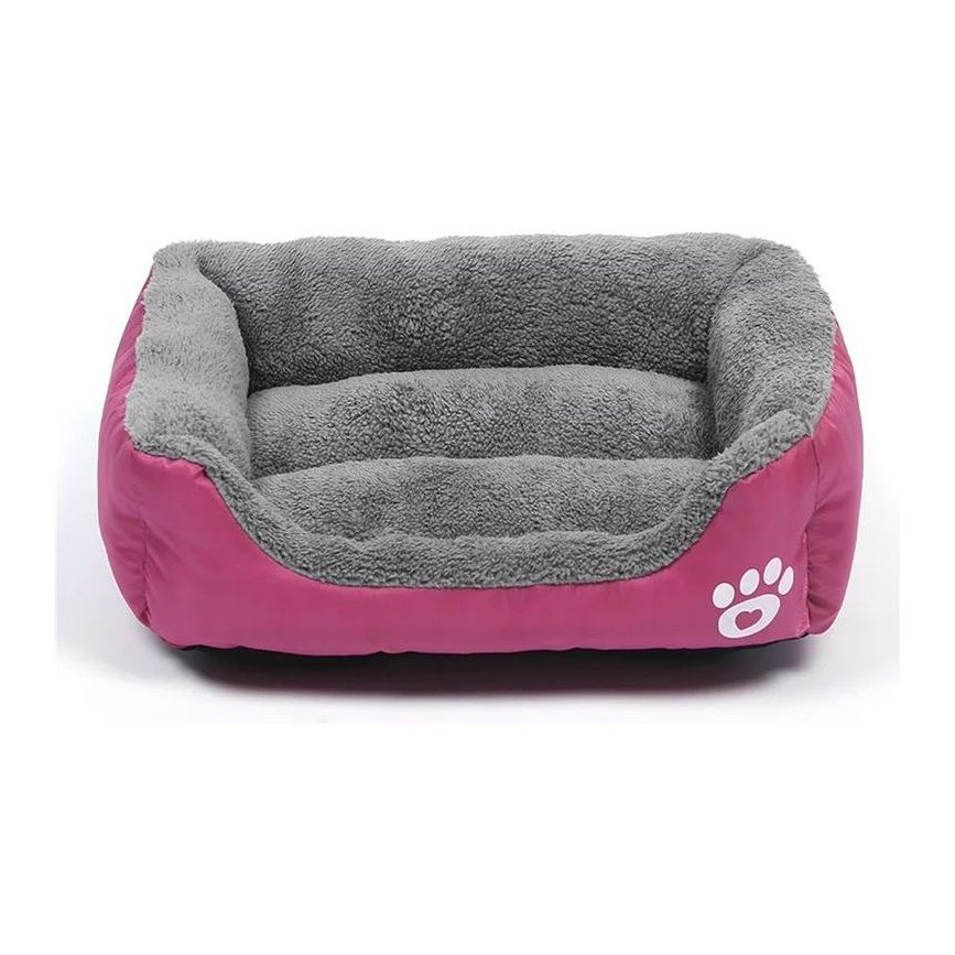 Nutrapet Grizzly Square Dog Bed Wine Red Large - 66 x 50 cm