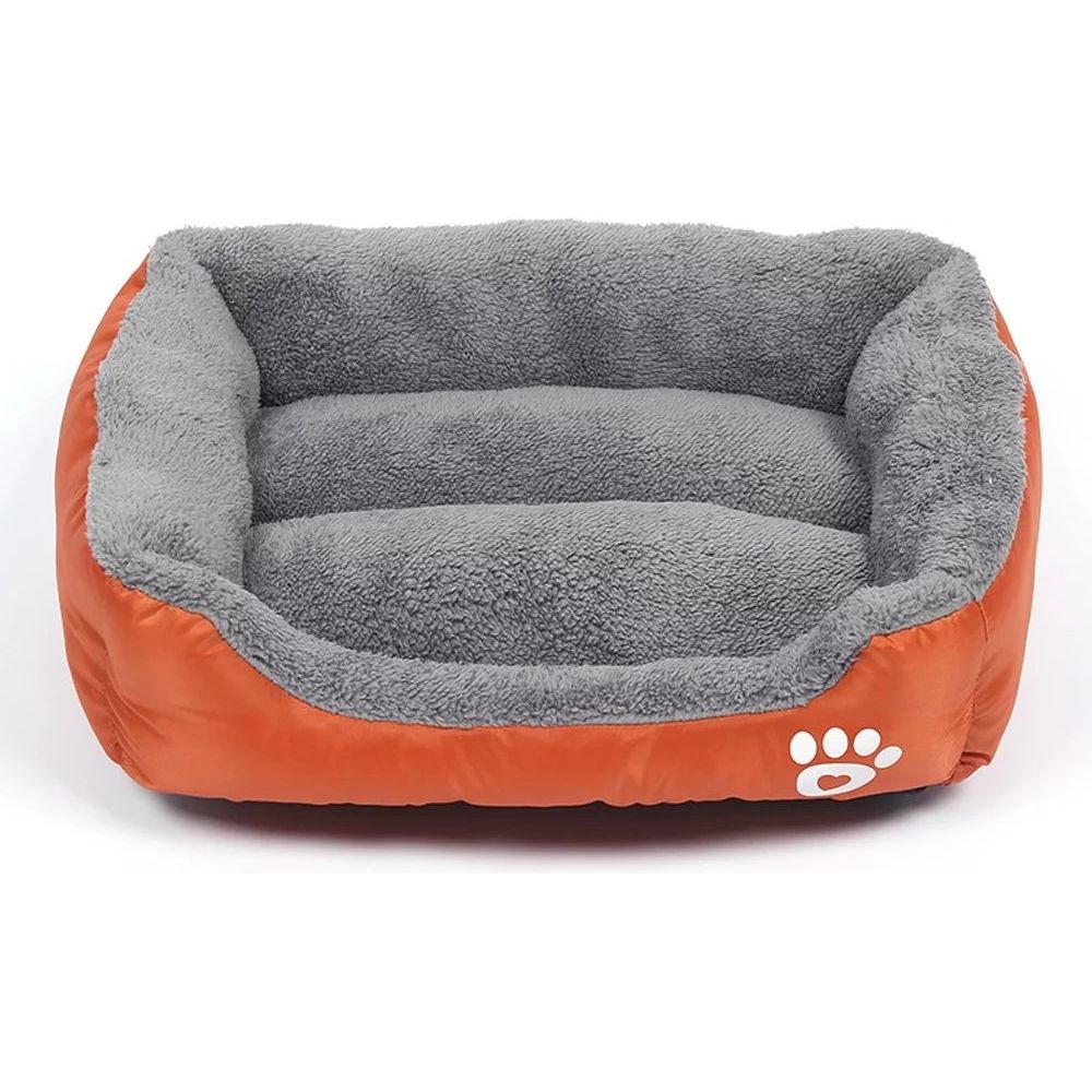Nutrapet Grizzly Square Dog Bed Orange Extra Large - 80 x 60 cm