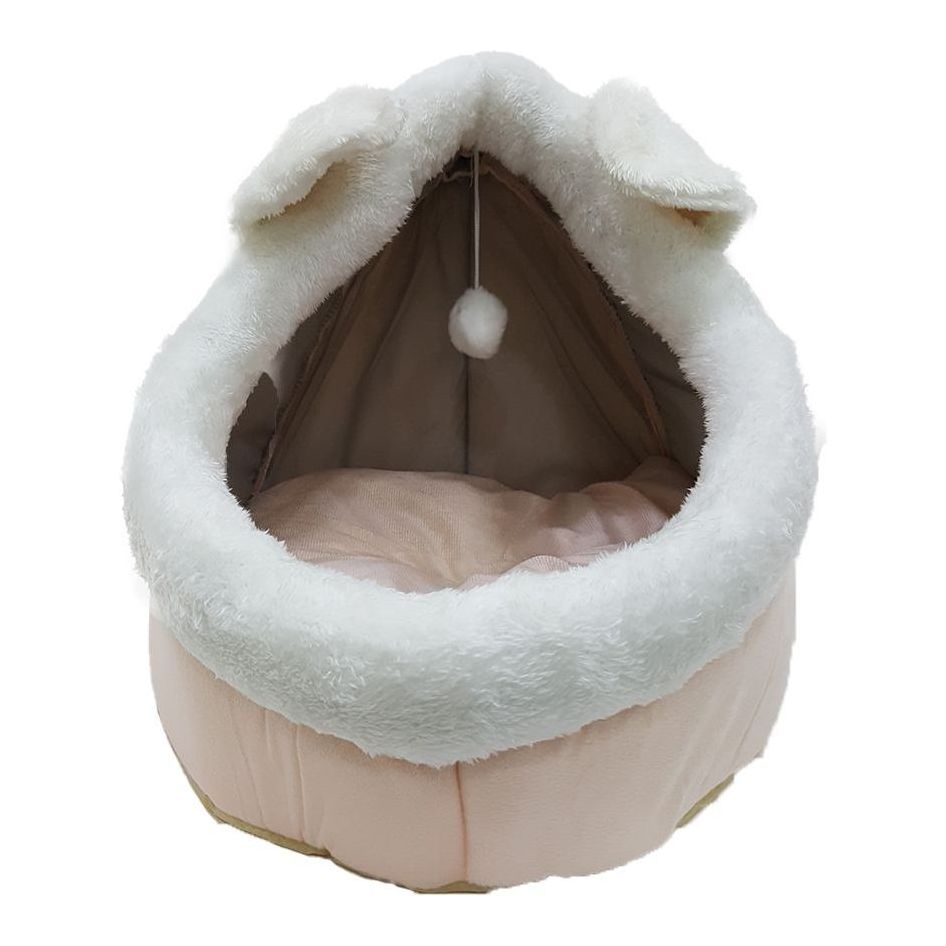 Nutrapet Grizzly Cat Capsule Bed Beige - Large 45 x 45 x 40 cm
